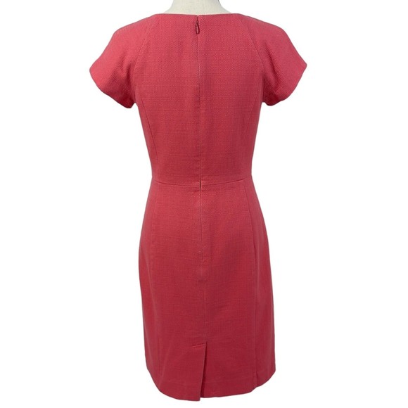 J Crew Coral Pink Short Sleeve Structured Sheath Suit Career Dress Womens 4 - Picture 2 of 13